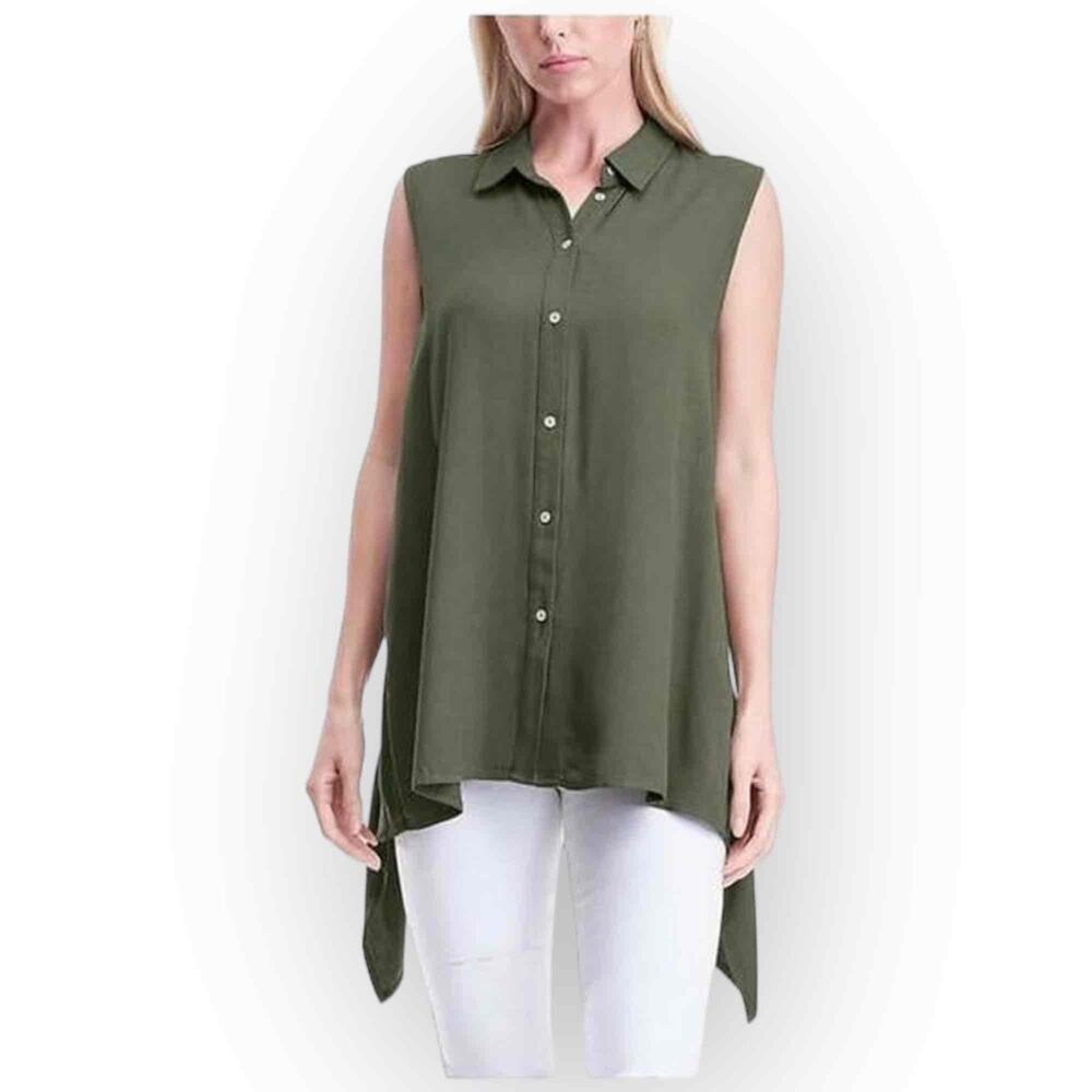 Fever Ladies’ Sleeveless Blouse Olive, Size Small - NWT / 128S